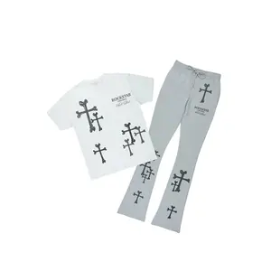 Olivier 2.0 Heather Grey T-Shirt/Stacked Flare Track Set