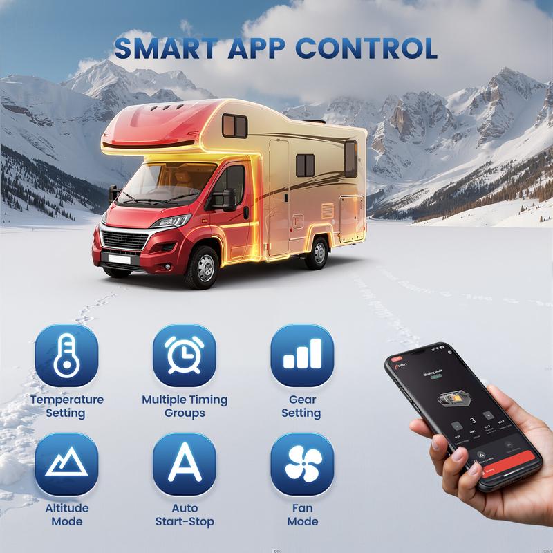 Hcalory 8KW 12V 24V Air Diesel Heater bluetooth Remote W/110V AC Adapter Caravan Hcalory 8KW 12V 24V Air Diesel Heater bluetooth Remote W/110V AC Adapter Caravan