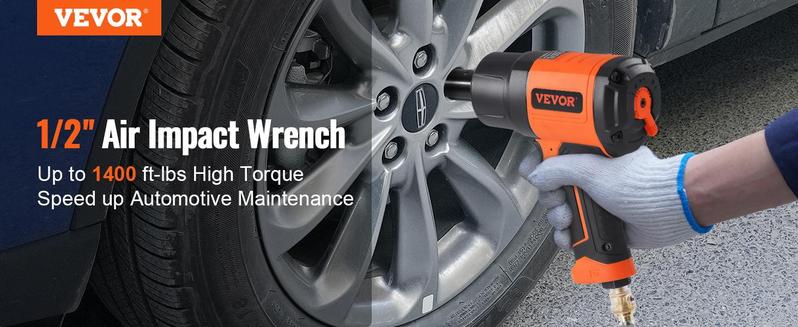 VEVOR Air Impact Wrench, Drive Air Impact Gun Nut-busting Torque, Lightweight Pneumatic Tool for Auto Repairs and Maintenance compactimpactwrench