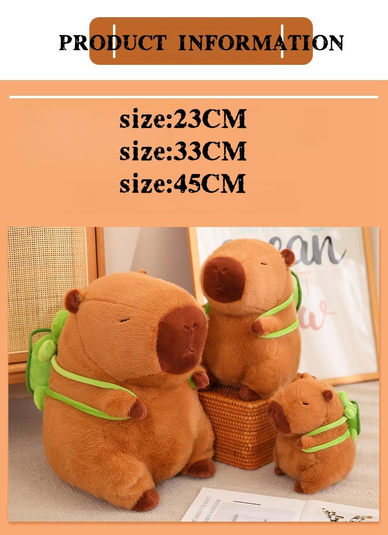 Summer Capybara Plush Toy Soft Cuddly Simulation Stuffed Animal for Home Sofa Bed Decoration Ideal Gift for Animal Lovers Ages 12+