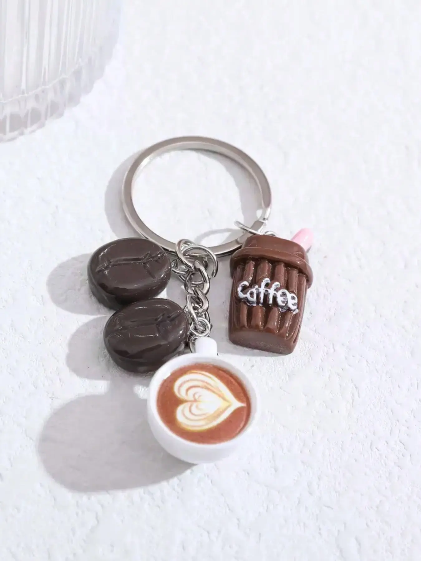 Coffee Cup Decor Keychain, Car Key Chain, Minimalist Design, Perfect Gift for Coffee Lovers & Daily Use, Durable Material, Stylish Addition to Your Collection, Key Chain for Car Keys, Keychain for Purse