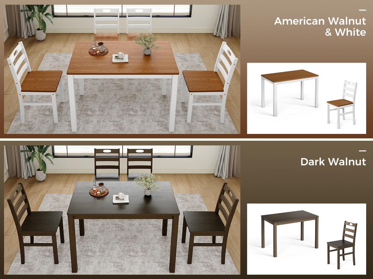 【Sophia & William】5 Piece Dining Table Set for 4, Faux Marble or Solid Rubberwood Tabletop, Cushioned Option Available, Kitchen Dining Table for Small Spaces, Apartment, Easy Clean, Durable, Farmhouse Style 【Sophia & William】5 Piece Dining Table Set for 4, Faux Marble or Solid Rubberwood Tabletop, Cushioned Option Available, Kitchen Dining Table for Small Spaces, Apartment, Easy Clean, Durable, Farmhouse Style