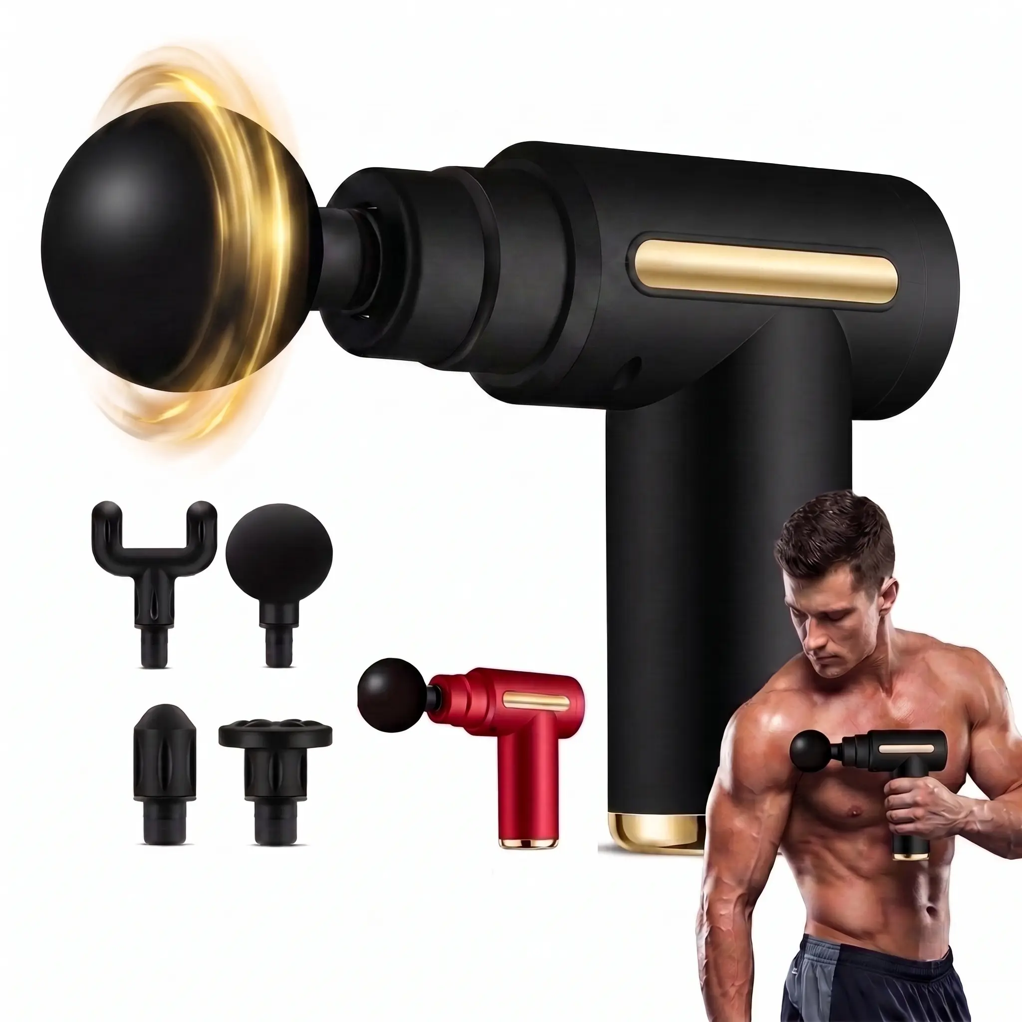 Ultra-Light Mini Massage Gun, Quiet 25W Brushless Percussion Massager with 4 Heads for Deep Muscle Recovery, Travel & Home Use