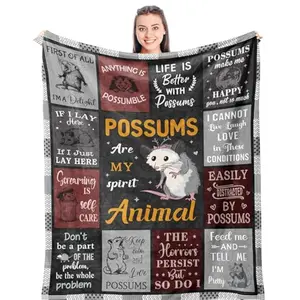 Unique Possum Gifts for Woman/Men, Opossum Gifts for Girls/Boys, Blanket for People Who Love Possums, Possum Birthday Present for Friends/Families 50"X60"