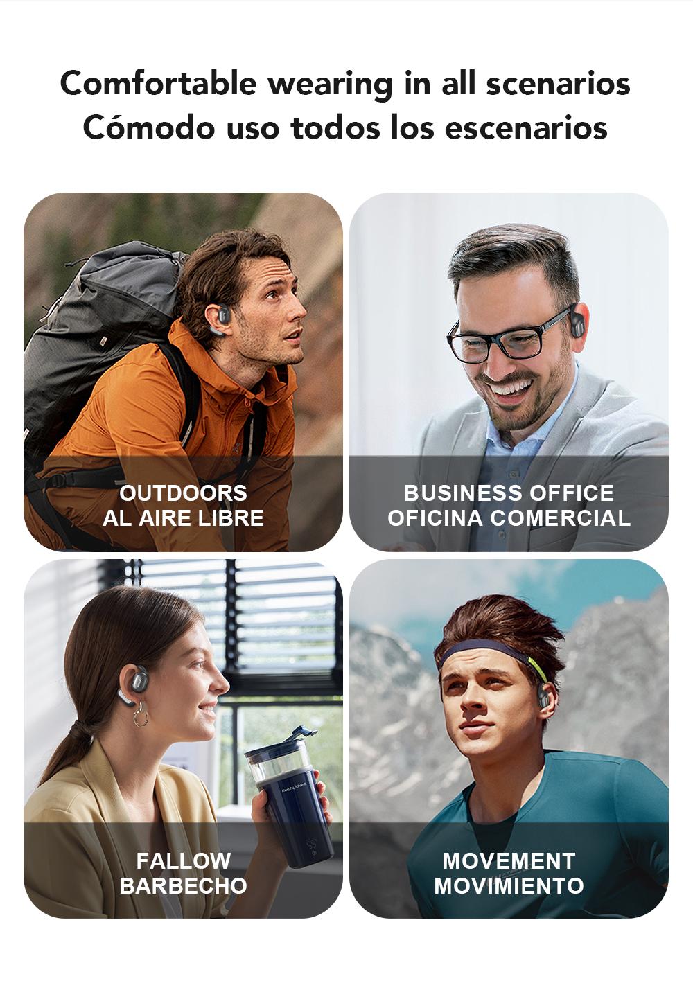 MINISO X30 OWS Translation Wireless Bluetooth Earphones Support 135 Languages Real Time Bluetooth Translation,35Hours Play time,OWS Headphones Long Distance Connection Headset with Charging Case,Light-Weight Headphones Built-in Microphone