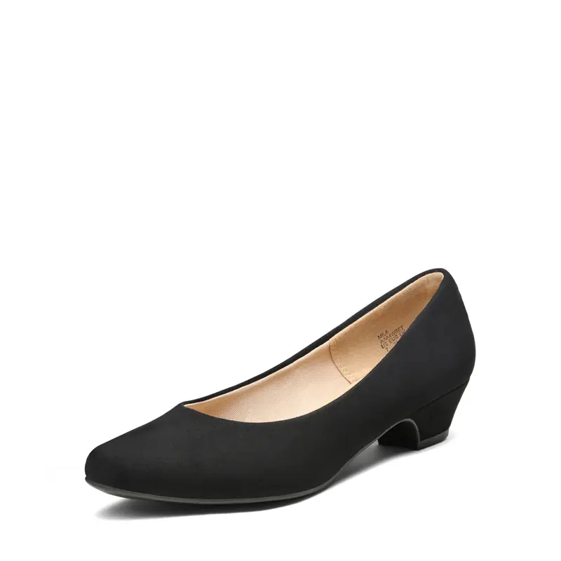 Dream Pairs Women's Elegant Round Toe Pumps - 1.5" Low Chunky Heel, Formal Classy Stylish Minimalist Padded Footwear for Work, Dress Events, Chic, Casual, Comfortable Heels, Shoes For Women, Women's Shoes