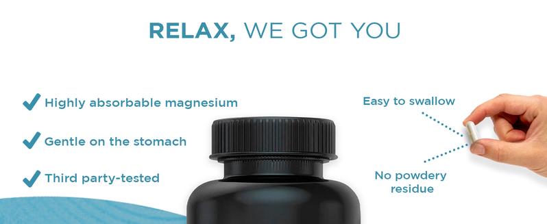 Magnesium Glycinate 500mg | High Absorption Formula for Relaxation, Stress Relief, Muscle Recovery & Restful Sleep | Vegan, Non-GMO | 180 Capsules Melatonin Tablets Organic Mushroom Complex