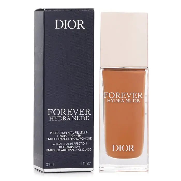 Christian Dior Forever Hydra Nude Moisturizing Foundation Fluid - #4.5N Concealer, Flower Cosmetic with Hyaluronic Acid for Radiance, Hydrate