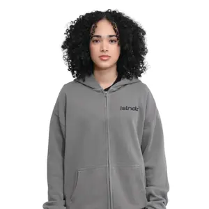 ISLNDZ Relaxed Zip Hoodie - Faded Gray