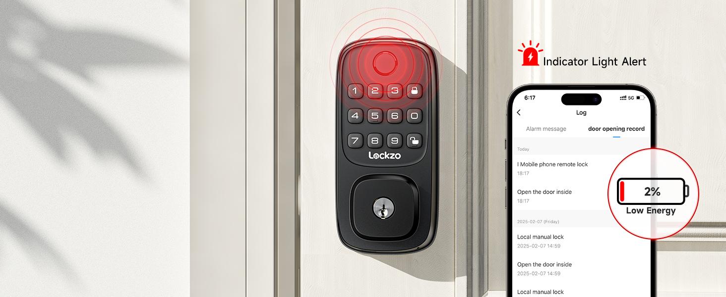Smart Fingerprint Deadbolt Lock - Keyless Entry with WiFi, App Control & Auto-Lock, Easy Install for Front Doors