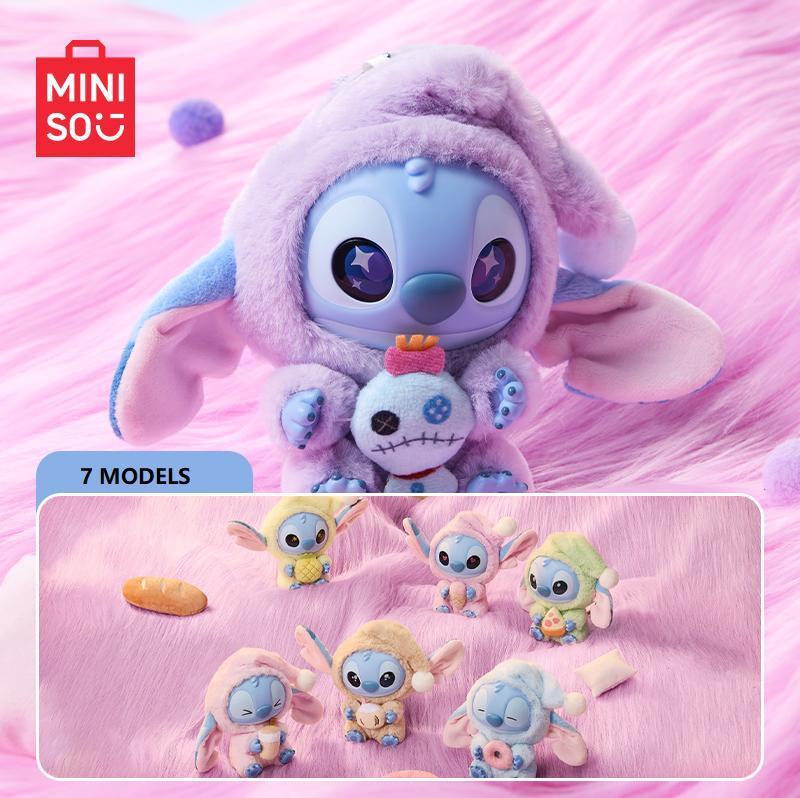 MINISO Disney Stitch Plush Blind Box ("Eat Before Sleep" Series) –Soft Plush Pendant,Suitable for Bags,Merchandise and Collectible Gift for Fans