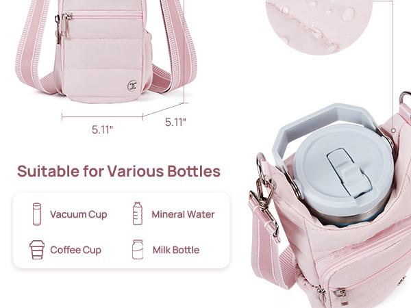 【Telena】 Water Bottle Carrier Bag with Strap Crossbody Bags for Women for Walking, Hiking, Cycling Gift Black Purse #TikTokShopBlackFriday