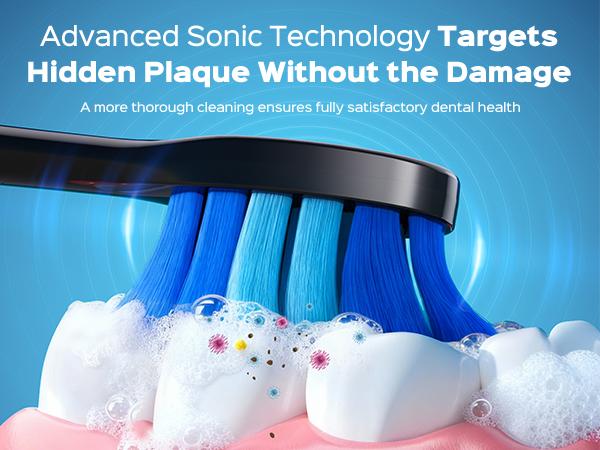 COSLUS Sonic Electric Toothbrush for Adults:3 Intensities & 5 Modes, 41000 VPM,Wireless Charging,2 Types of Heads for Gentle or Daily Care, Travel & Family Home Use,Sensitive Teeth & Braces,Plaque Removal Travel & Family Home Use