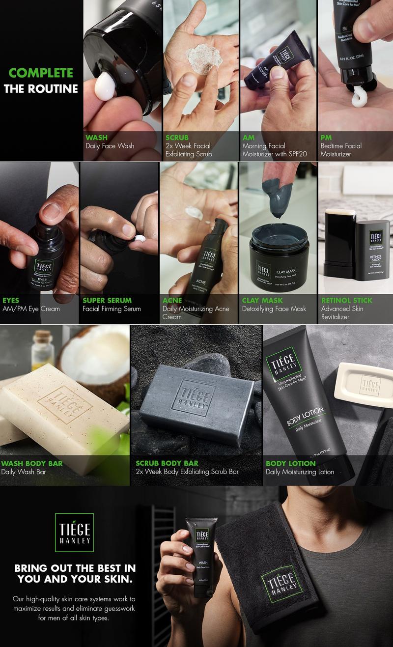 Exfoliating Face Scrub for Men | Deep Pore Cleanser, Fights Dry Skin & Removes Dead Cells (2 oz) -Tiege Hanley