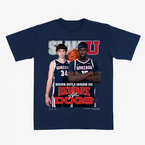 Slam Braden Huff and Graham Ike T-Shirt – Vintage College Hoops Graphic Tee “Beware of the Dogs” Design for Gonzaga Basketball Fans