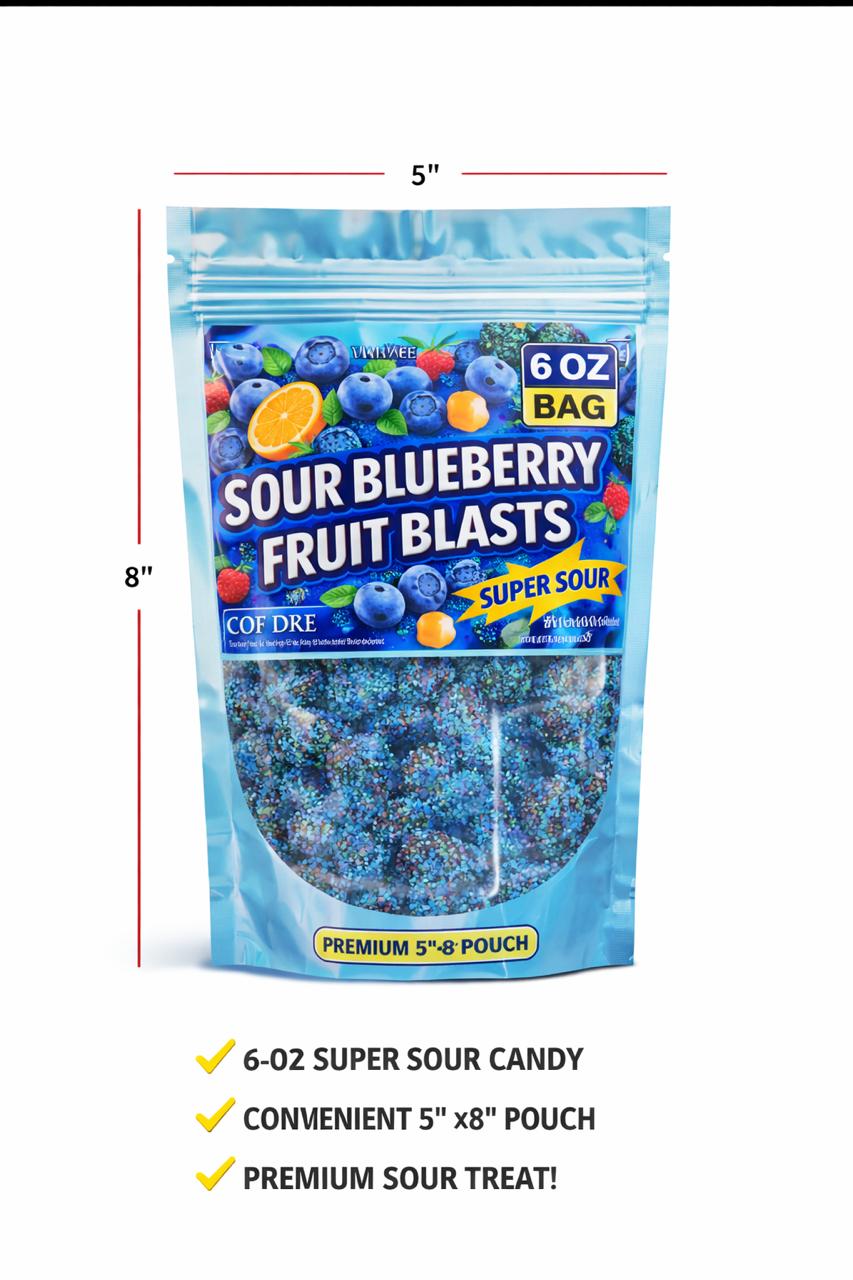 Blue Raspberry 6 OZ Sour Gushers Snack Candy   Bag Sweet Bonbon viral sour Tangy Candies