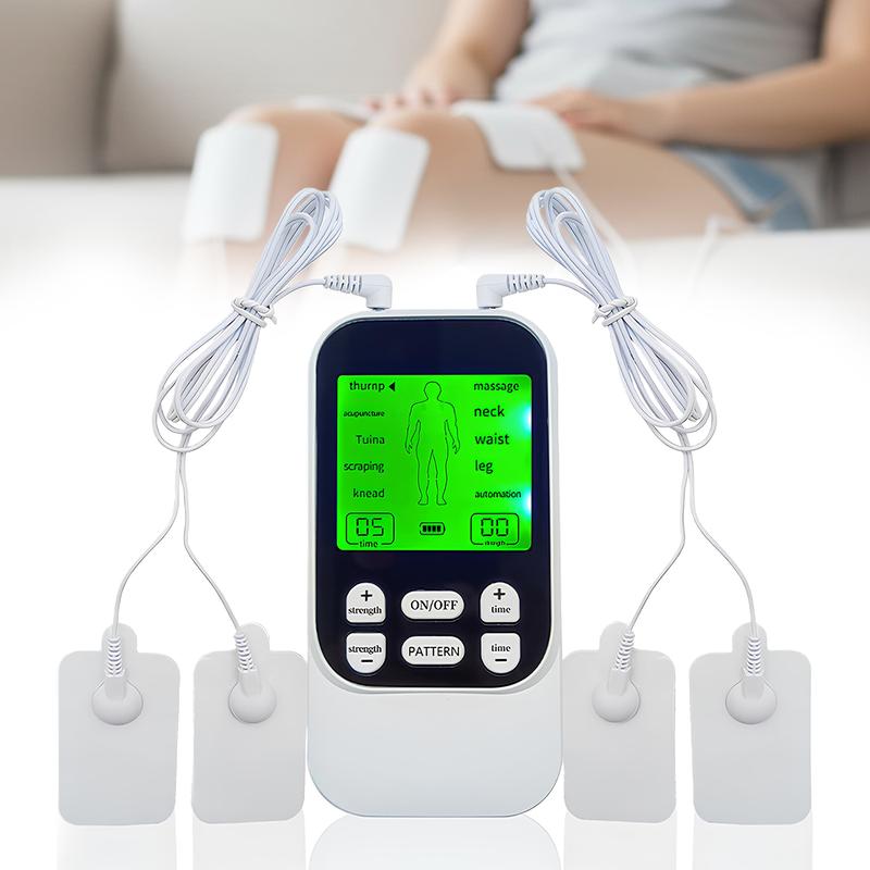 Dual Channel TENS EMS Muscle Stimulator – 10 Modes 4 Electrode Pads 30 Intensity Levels, Compact & Rechargeable for Back Neck Shoulder Pain