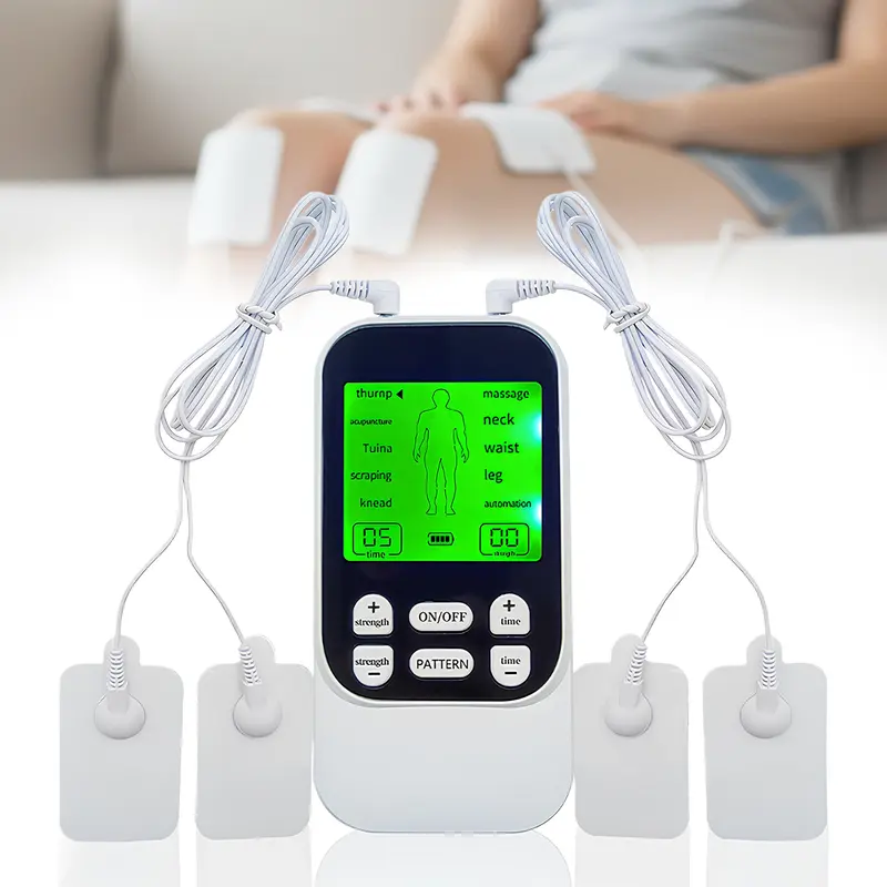 Dual Channel TENS EMS Muscle Stimulator – 10 Modes 4 Electrode Pads 30 Intensity Levels, Compact & Rechargeable for Back Neck Shoulder Pain