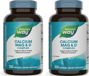 Organic Corner Calcium Magnesium & Vitamin D3 Complex, Healthy Bones & Teeth, Muscle Function and Relaxation*, Gluten Free, 250 Capsules (Packaging May Vary) - 2 Pack