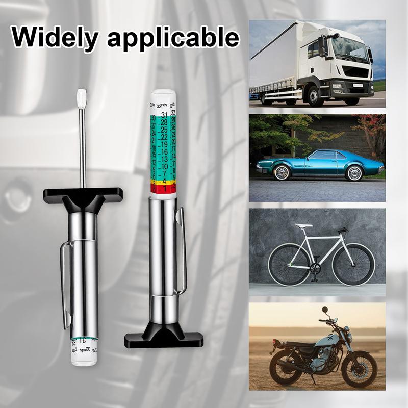 Universal 5PCS Tire Tread Depth Gauge, Color Coded Tire Depth Gauge with Pocket Clip in 1/32 Inch Increments, Accurate Tread Gauge Depth 32nds Measuring Tool for Car, Semi Truck Tire Tread Checker