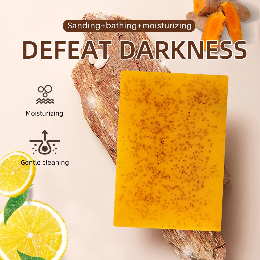 12 PCS Turmeric & Tartaric  Soap, Cleansing Soap, Body Soap Cleansing Skin Care Products, Suitable For Bath Care, Containing Natural Ginger Extract, Deep Cleaning Moisturizing Handmade Soap