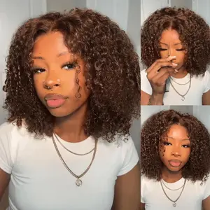 LIVE Menglle Hair 200%/250% Density 4C Baby Hair Kinky Curly 7x6 Pre Cut Lace Wear and Go Glueless Human Hair Wigs Chocolate Brown Color#springfresh#TikTokShopJumpstartSale#Summervibes