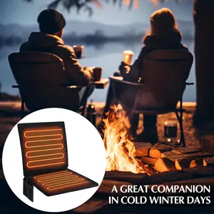 Portable heated seat cushion, foldable heating pad, adjustable in 3 modes, heated sports stadium seats, heated camping seat cushions, USB power supply suitable for indoor and outdoor use, does not include a power bank, a stylish gift