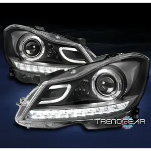FOR 2012-2014 MERCEDES-BENZ W204 C-CLASS LED PROJECTOR HEADLIGHTS HEADLAMP BLACK