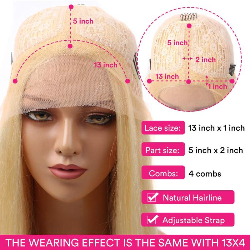 [Clearance Item ] 38inch 613 Body Wave Lace Front Wigs Human Hair 13x1 613 Blonde Wig Human for Women Pre Plucked with Baby Hair Brazilian Blonde Body Wave Wigs