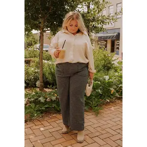 The Mila High Waist Houndstooth Pants Curves