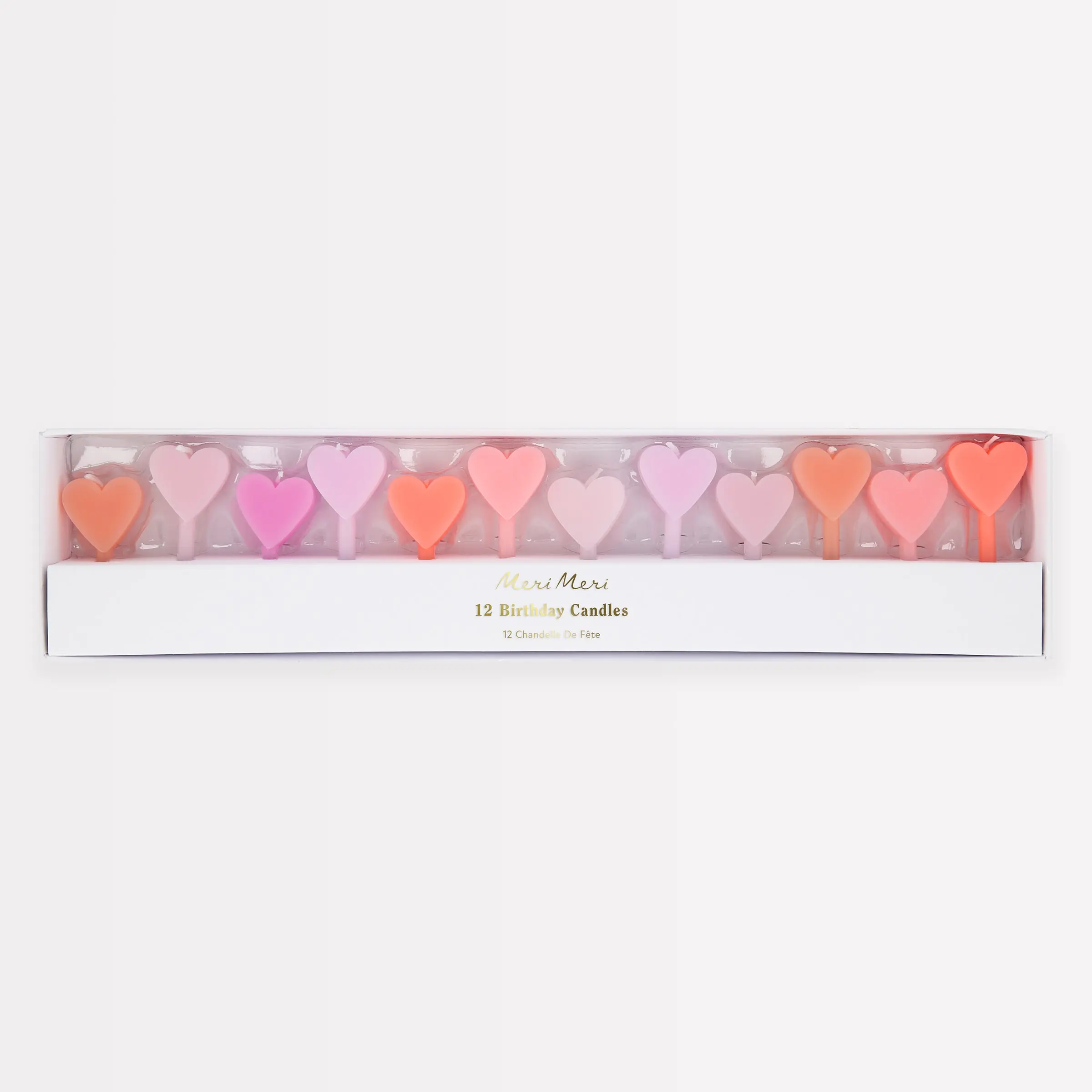 Pink Heart Candles (x 12)