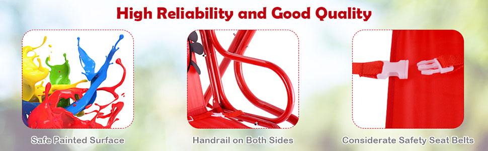 Costzon All-Weather kids Patio Swing,  2-Seater Porch Swing Lounge Chair Hammock w/Removable Canopy, Outdoor Swing Bench Christmas Festival Gift Black Friday Cyber Monday