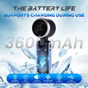 Handheld Portable Turbo Fan,with LED Display, USB Rechargeable Personal Cooler with 5 Speeds, Foldable Portable Fan for Makeup, Office, Outdoor,Travel