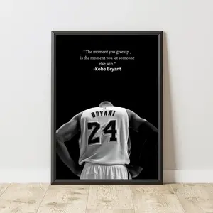 Kobe Bryant Motivational Poster, Motivational Print, Inspirational Wall Art, Home Gym Decor, Black Mamba Mentality
