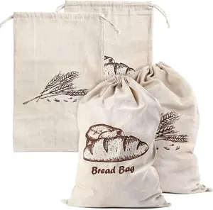 4 Pcs Linen Bread Bags for Homemade Bread Container,17.5 X11.5 Inches Unbleached & Reusable Bread Storage,Natural Large Storage for Artisan Bread,Valentine's Day Gifts,Tools & Hardware