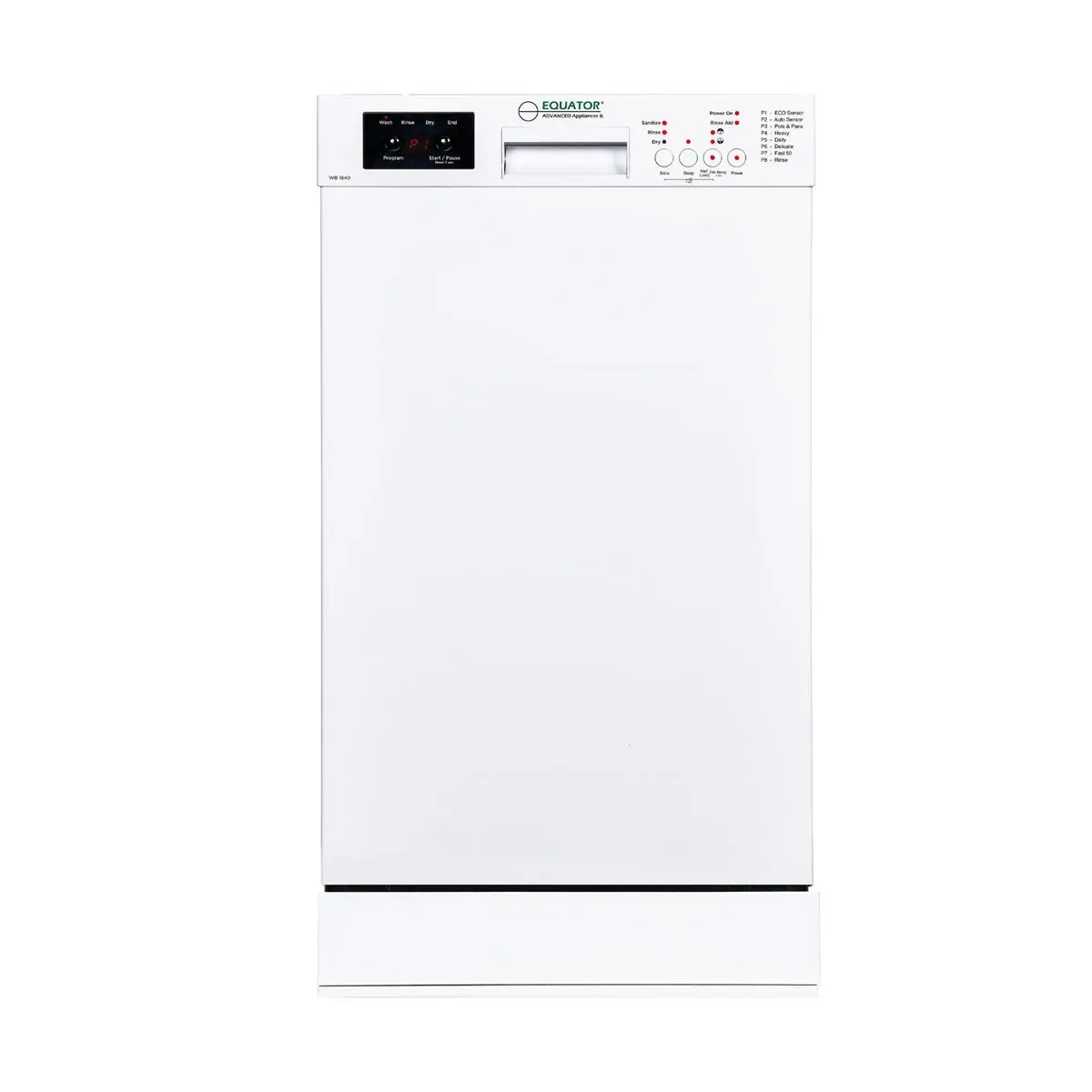 Equator 18-in Built-In Stainless Steel Dishwasher - Front Control, 10 Place Setting, European-Made, Energy Star Certified, Sanitizes, Quiet Operation Portable, Water-Saving Portable, Quiet Operation Portable Dishwashers