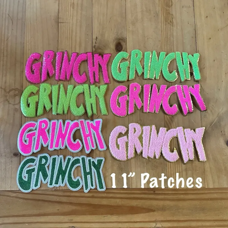 Grinchy Chenille & Sequin Patch