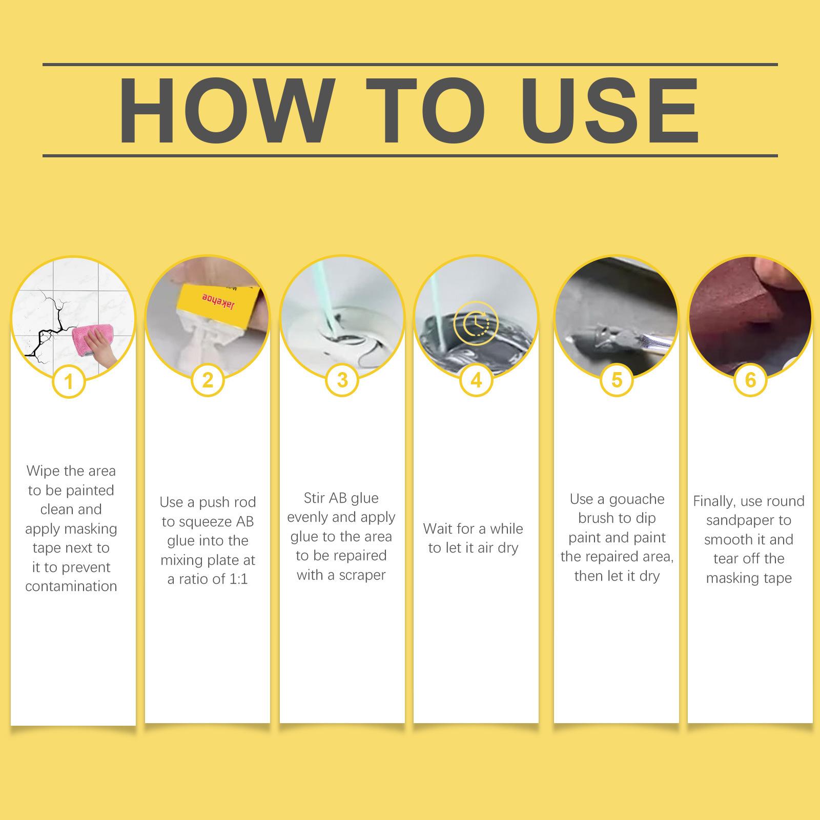 Jakehoe Tile Crack Repair Glue | Tile & Ceramic Filler | Marble Porcelain Hole & Chip Repair | Floor Wall Crack Fix