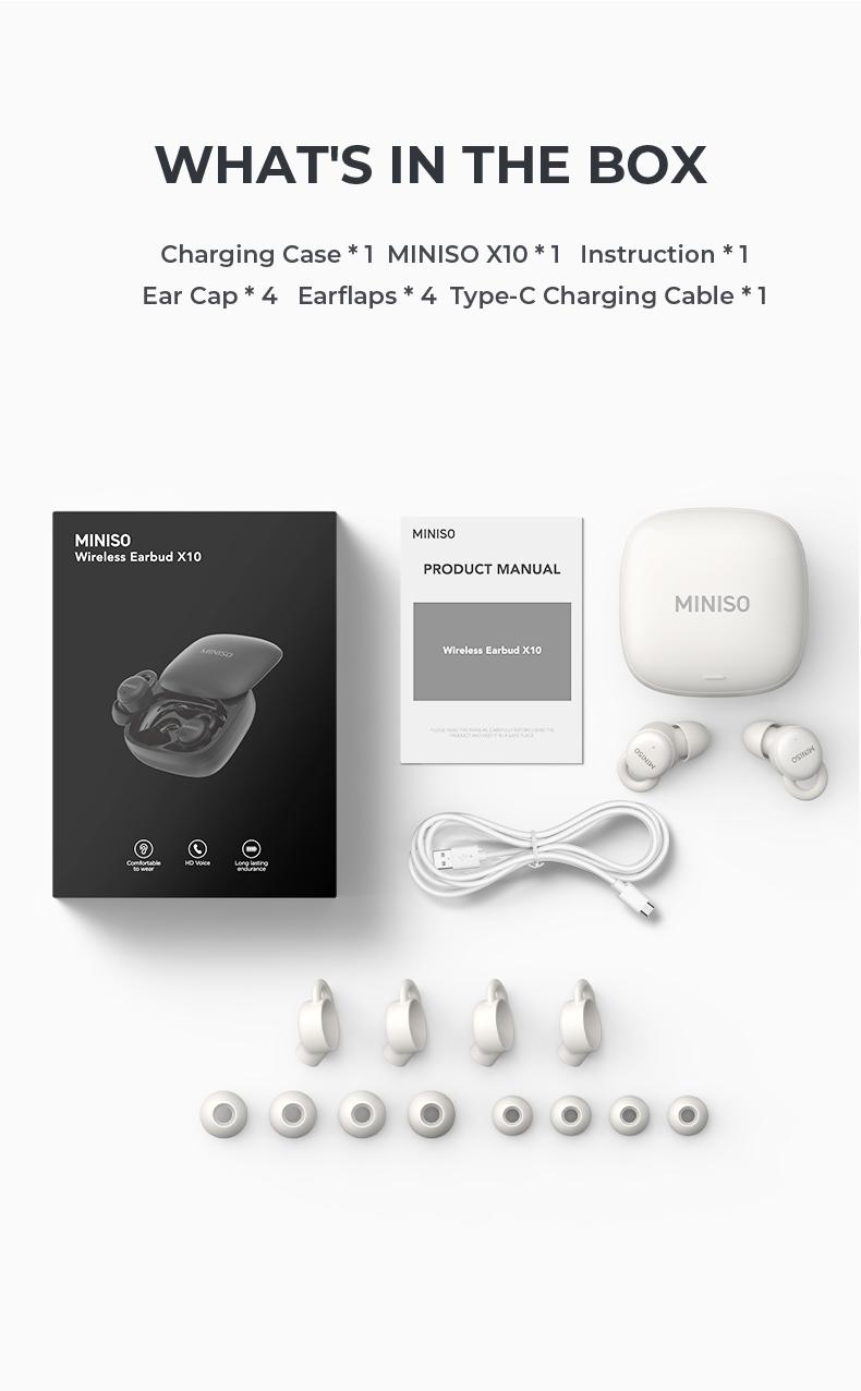 MINISO X10 Mini Invisible Headphones Bluetooth 5.4 True Wireless In-Ear Earphones sport Audio Earbud audifonos bluetooth wireless headphones noise cancelling headphones gamingheadset