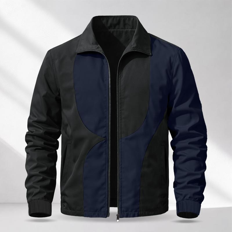 Men’s casual color-block collared jacket with a lightweight design—lightweight and comfortable, suitable for campus outings, sports and leisure, and everyday commuting to work. A minimalist, lightweight jacket for spring and summer.
