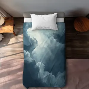 MWW C1DCTXLW7CGJ1Z Afterglow White Twin Size Extra Long Duvet Cover - Elegant Home Decor Accent