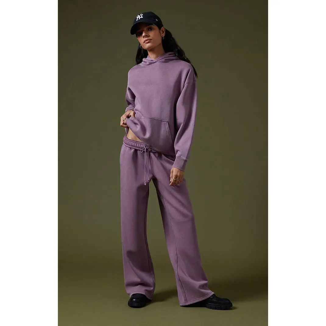 Pacsun Women's Purple Ultra Soft Fleece Core Vintage Wash Baggy Sweatpants