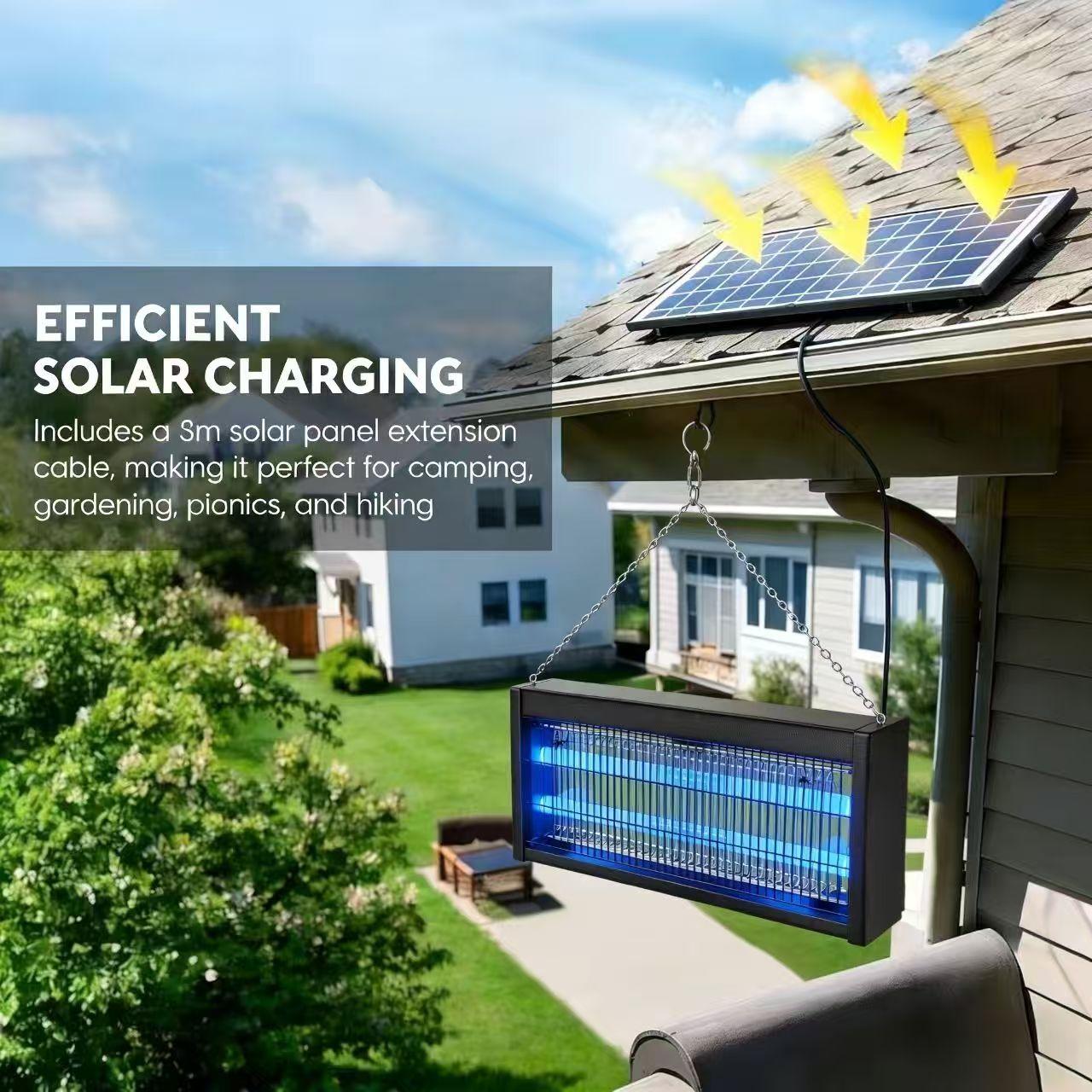 The new solar outdoor mosquito-killing lamp saves electricity and worry-free. It can be protected at any time in the countryside, courtyards, camping, fishing, and picnics. The most romantic gift to protect your family