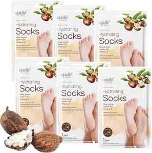 Epielle Hydrating Foot Mask 6 Pairs, Relieve and Soften with Shea Butter & Jojoba Oil, Deep Moisturizing Socks for Dry, Cracked Feet, Self Care Gifts for Women, Spa Kit, Stocking Stuffers
