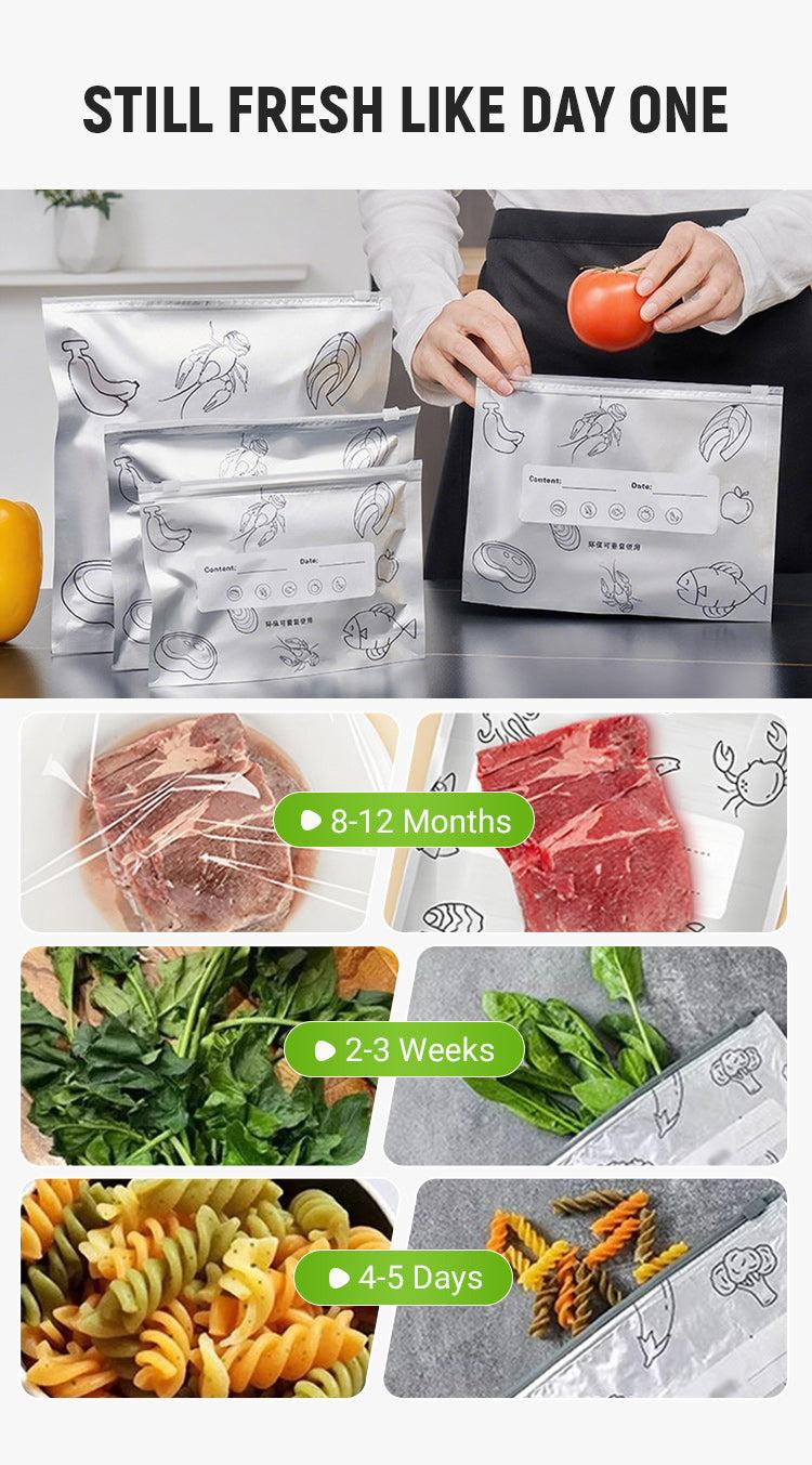 (30PCS, 3 Size) 2025 New Resealable Vacuum Zipper Pouches Food Preservation Bags Reusable Airtight Waterproof Vegetable Storage Container for Kitchen Utensils (30PCS, 3 Size) 2025 New Resealable Vacuum Zipper Pouches Food Preservation Bags Reusable Airtight Waterproof Vegetable Storage Container for Kitchen Utensils