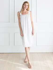 Maureen White Cotton Nightgown