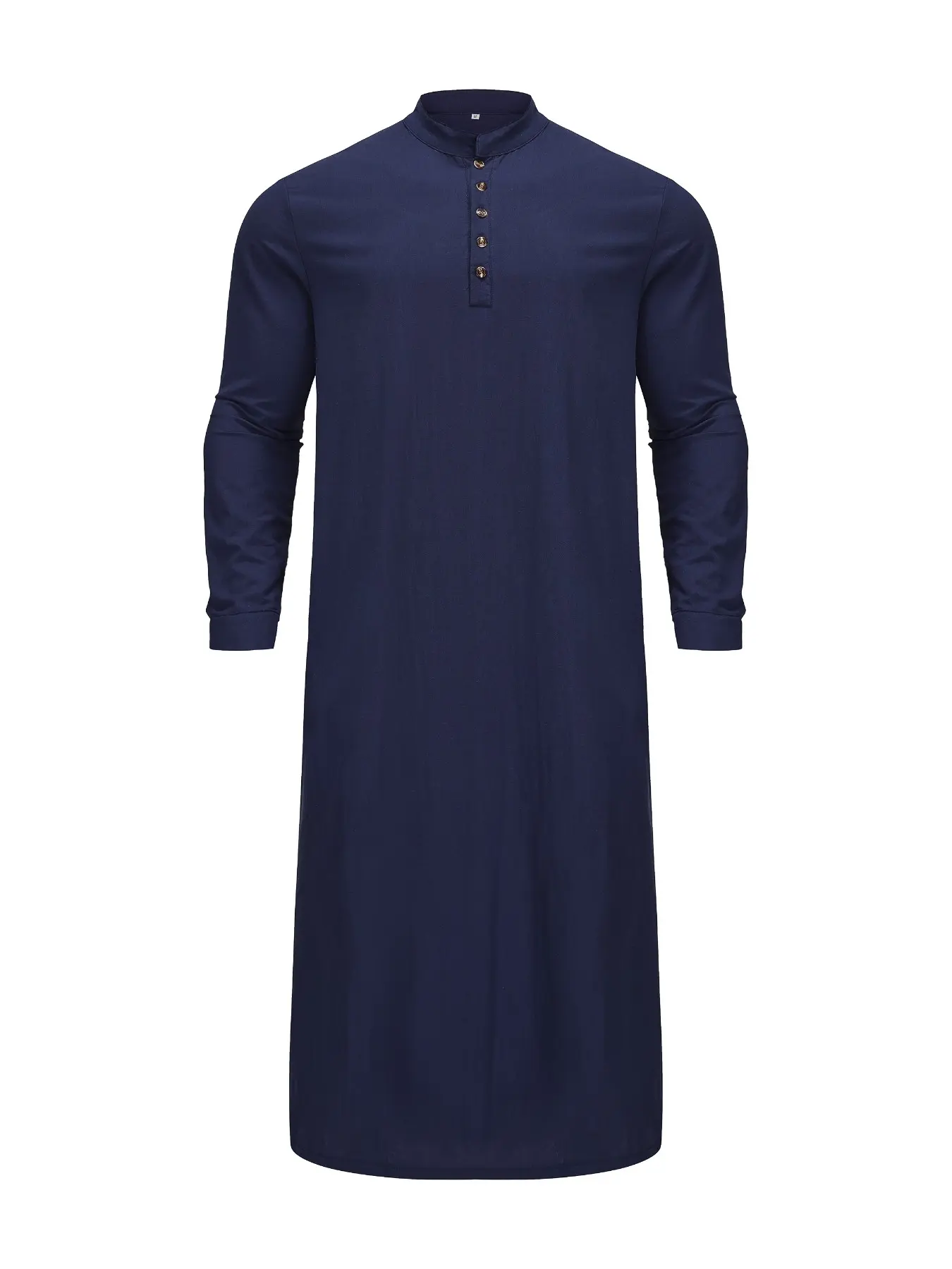 Muslim Men's Long Robe with Button Front, Stand Collar, Arabic Style with Pockets, Trendy Casual Male Loungewear, Comfortable Daily Wear, Modesty Thobe, Islamic Thobe, Clothing