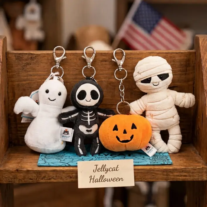 Jellycat Halloween Plush Bag Charm Keychain | Spooky Cute Ghost Pumpkin Skeleton Mummy Bag Clip Collector Item Gift