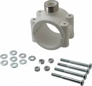 Value Collection 2 x 1/2" PVC Plastic Pipe Clamp On Saddle with EPDM O-Ring Schedule 40, Pipe O.D. x SR Fipt End Connections 467E-247SR