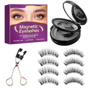 Magnetic Eyelashes, Effectively Natural Look False Lashes without Eyeliner, Light Weight & Waterproof Magnetic Eyelashes No Glue-Black